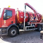 Contract Services smaller truck with road signs Contract Services Drain Cleaning in Northern Ireland