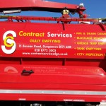 Contract Services on side of van Contract Services Drain Cleaning in Northern Ireland