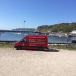 Contract Services van at a harbour Drain Cleaning Contract Services in Northern Ireland