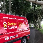 Contract Services van at the dark hedges Contract Services High Volume Drain Cleaning in Northern Ireland